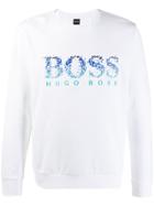 Boss Hugo Boss Disintegrating Logo Sweatshirt - White