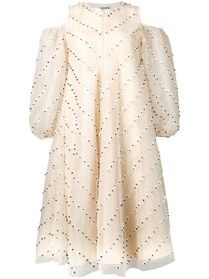 Ganni Tapioca Off The Shoulder Dress - Neutrals