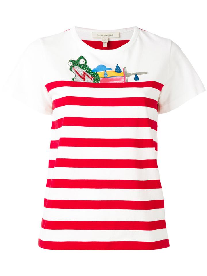 Marc Jacobs Julie Verhoeven Striped T-shirt, Women's, Size: Xs, White, Cotton