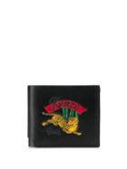 Kenzo Embroidered Jumping Tiger Fold Wallet - Black