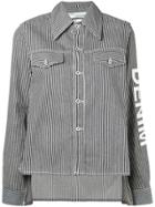 Off-white Striped Denim Jacket - Blue
