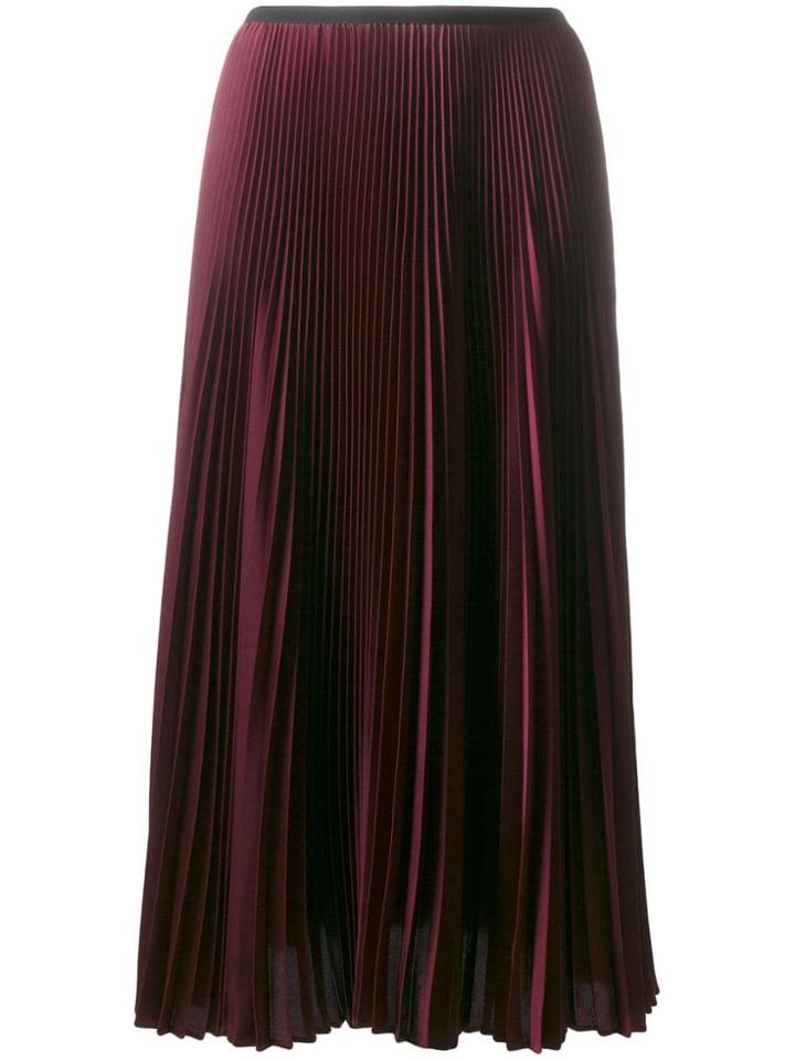 Blanca Midi Pleated Skirt - Red