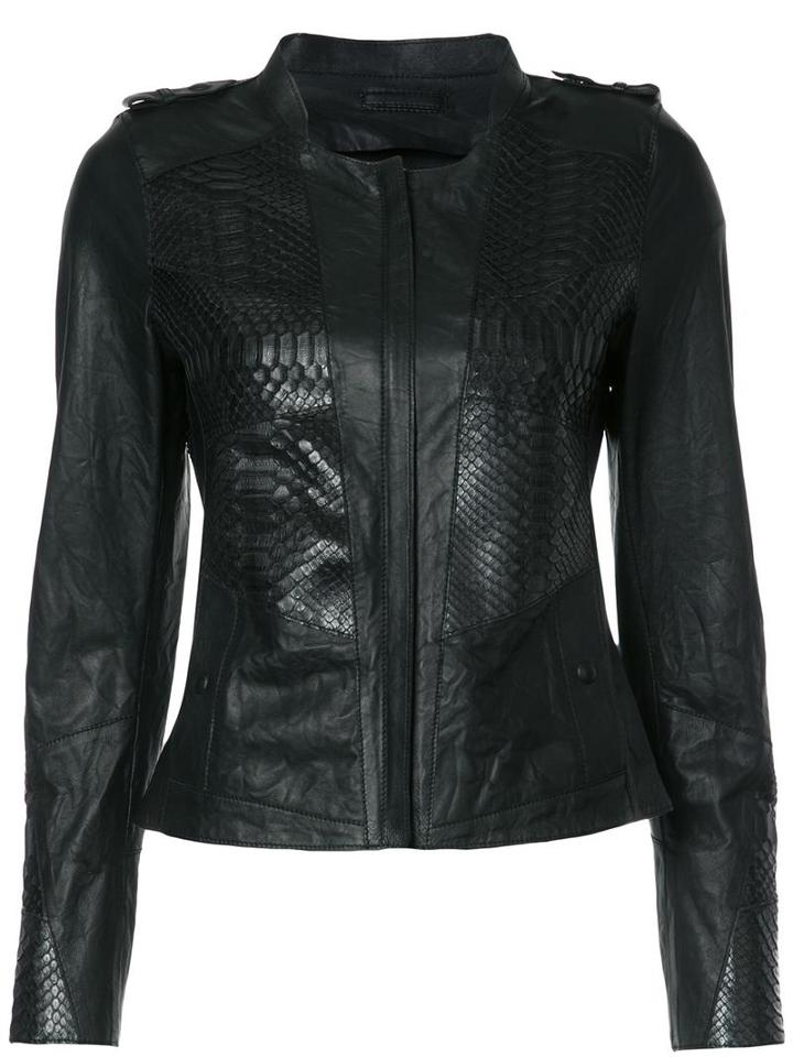 Sylvie Schimmel Desir Jacket, Women's, Size: 40, Black, Lamb Skin/snake Skin