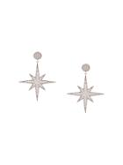 Sydney Evan 14kt White Gold Star Diamond Earrings - Silver