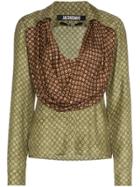 Jacquemus Two Tone Polka Dot Print Shirt - Green