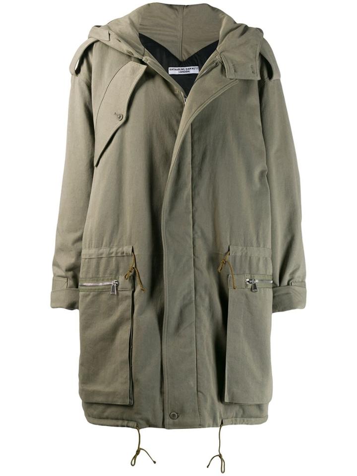 Katharine Hamnett London Mid-length Parka Coat - Green