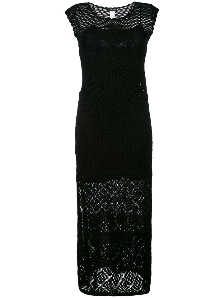 Twin-set Long Crochet Dress, Women's, Size: Xs, Black, Cotton/viscose