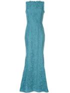 Rebecca Vallance Mae Lace Long Gown - Blue