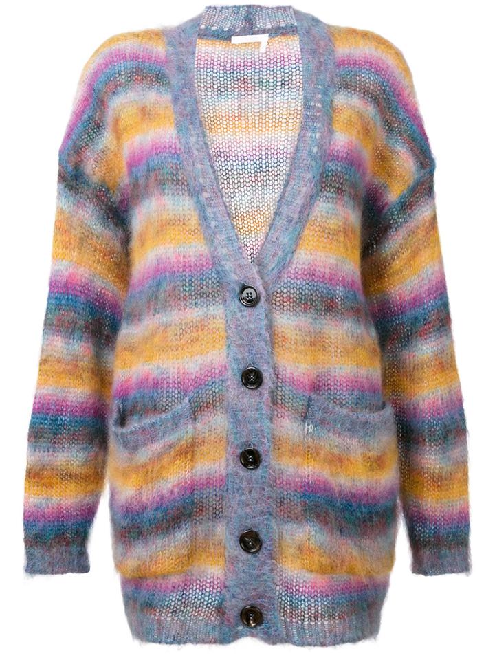 Chloé Maxi Stripe Cardigan - Multicolour