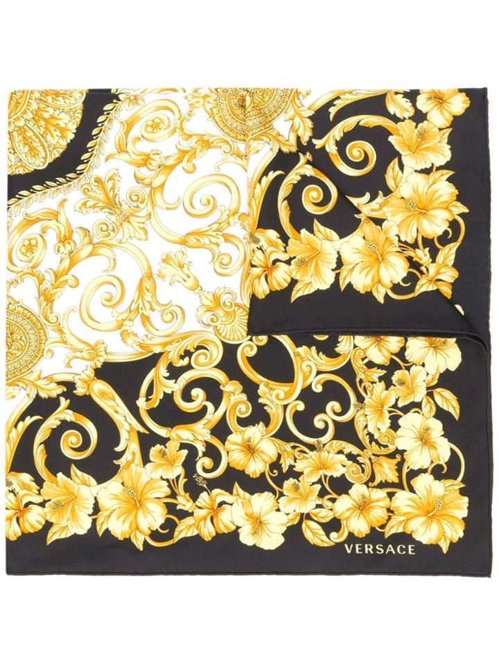 Versace Barocco Print Scarf - Yellow