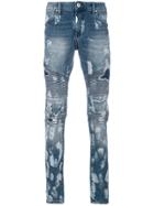 Represent Bleached Distressed Jeans - Blue