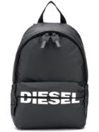 Diesel Logo Backpack In Pu - Black