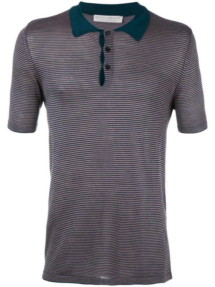 Gieves & Hawkes Striped Polo Shirt - Brown