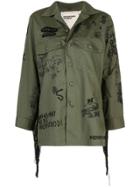 R13 Fringed Surplus Embroidered Shirt - Green