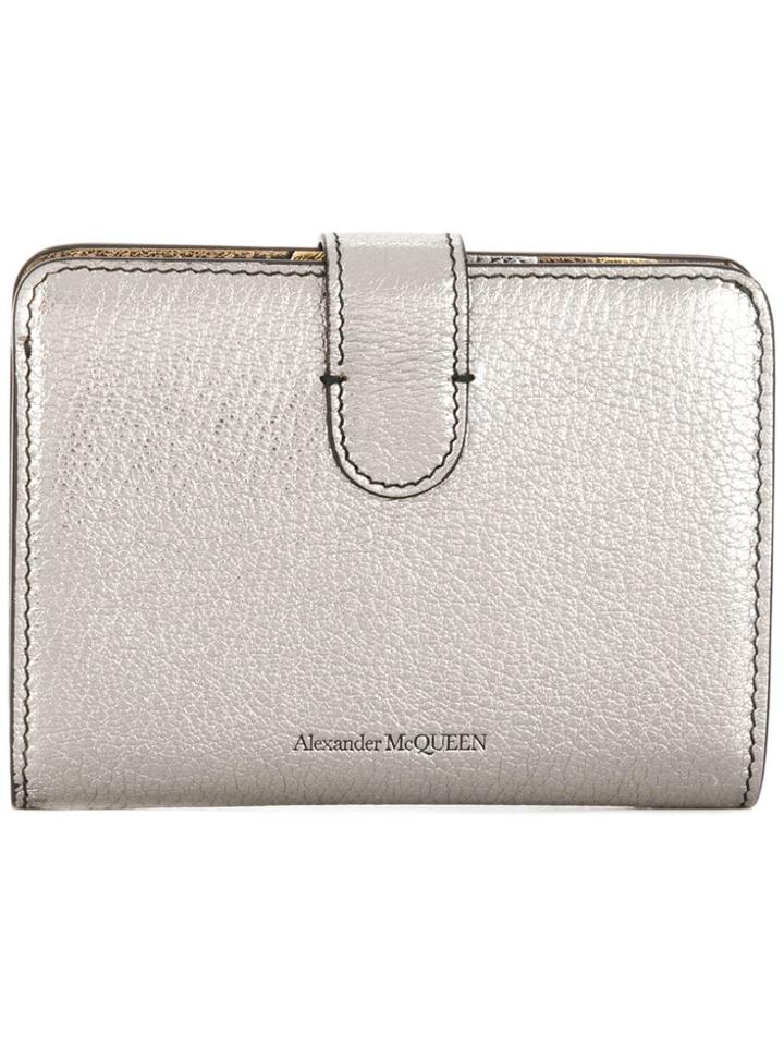 Alexander Mcqueen Skull Folded Coin Purse - Silver