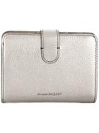 Alexander Mcqueen Skull Folded Coin Purse - Silver