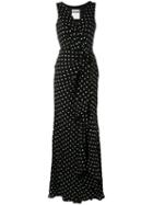 Moschino - Polka-dot Gathered Dress - Women - Silk - 44, Black, Silk