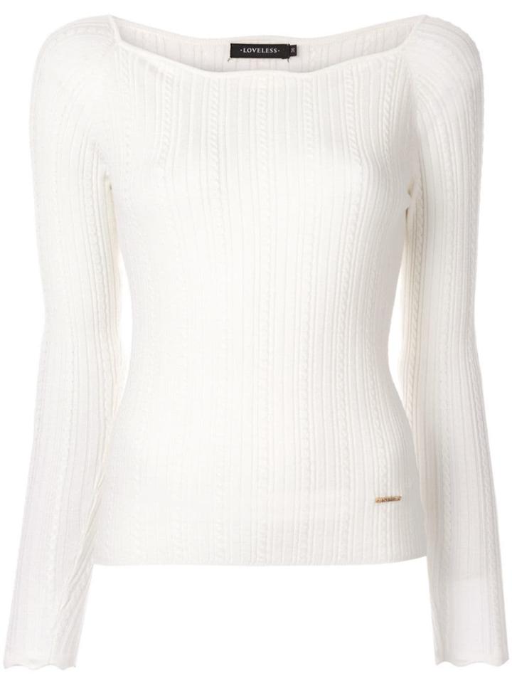 Loveless Ribbed Jumper - White