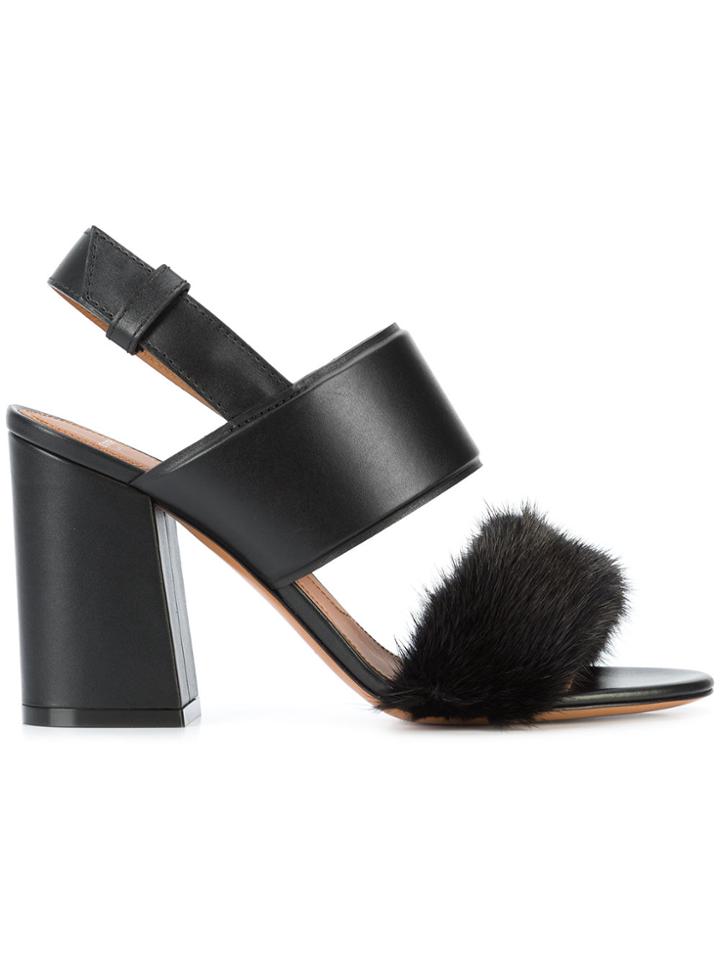 Givenchy Block Heel Open Toe Sandals - Black