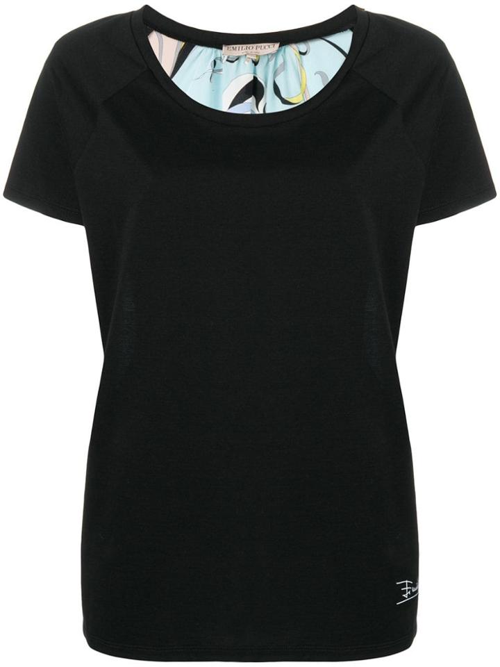 Emilio Pucci Printed Back Top - Black