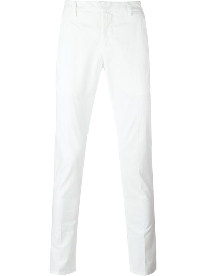 Dondup Slim Fit Chinos, Men's, Size: 36, White, Cotton/spandex/elastane