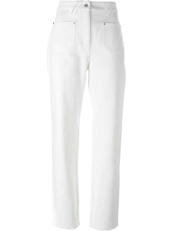 Courrèges 'p04' Jeans, Women's, Size: 38, White, Cotton