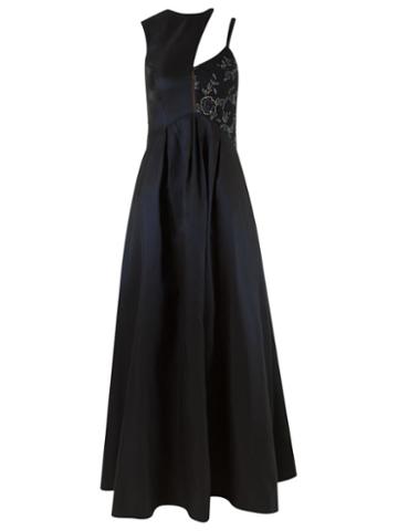 Tufi Duek Asymmetric Gown, Women's, Size: 38, Black, Polyester/acetate