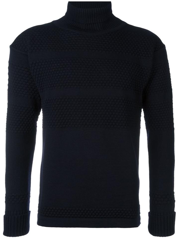 S.n.s. Herning 'fisherman' Jumper, Men's, Size: Xl, Blue, Merino/virgin Wool