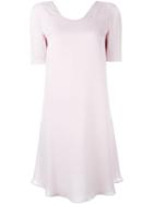 Emporio Armani Flared Shift Dress, Women's, Size: 38, Pink/purple, Silk/polyester