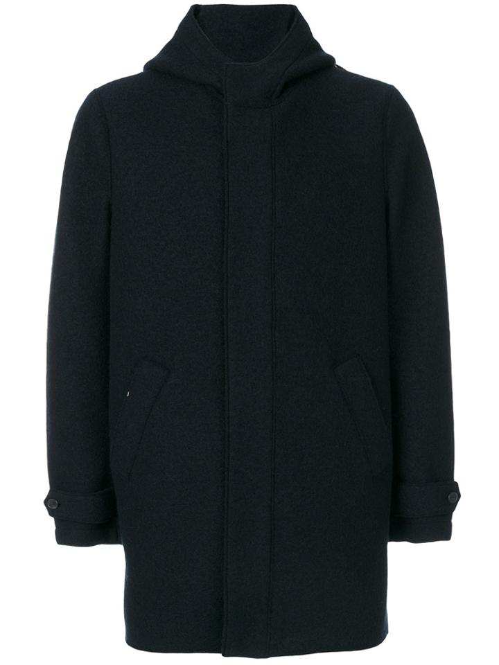 Harris Wharf London Hooded Coat - Blue