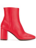 Balenciaga Red Leather Ville 80 Boots