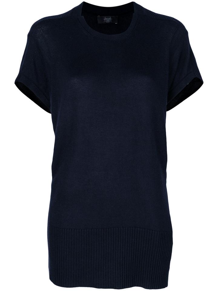 Maison Flaneur Shortsleeved Knitted Top - Blue