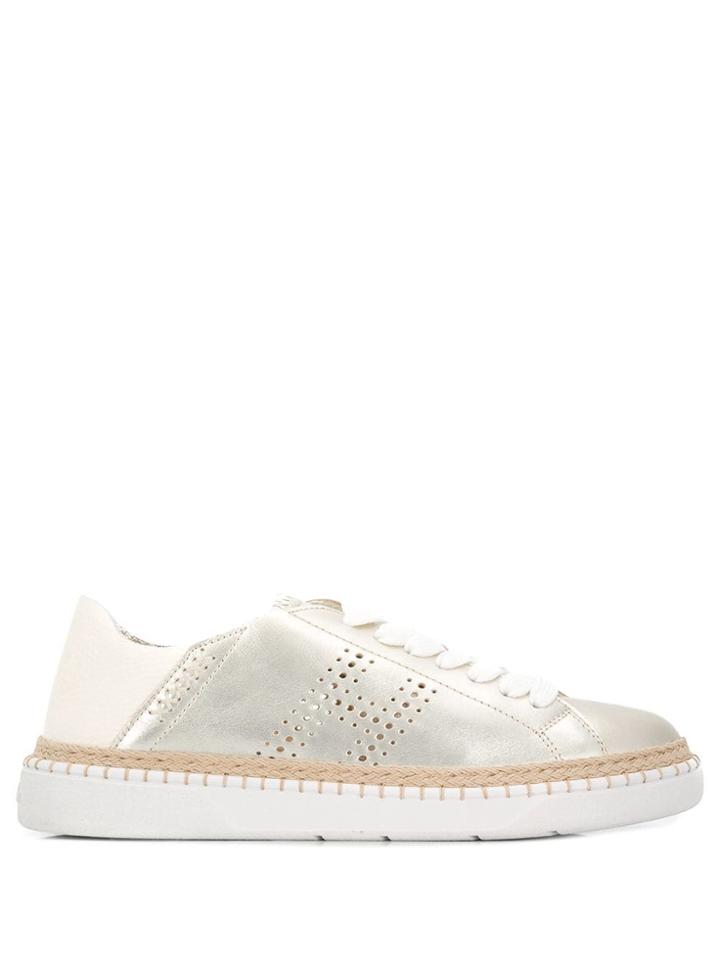 Hogan H327 Metallic Sneakers - Gold