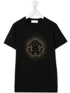 Roberto Cavalli Junior Logo Studded T-shirt - Black