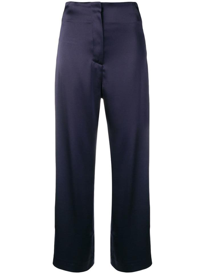 Nanushka Caribe Satin Trousers - Blue
