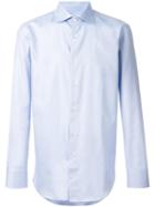 Canali Slim-fit Striped Shirt, Men's, Size: 40, Blue, Cotton