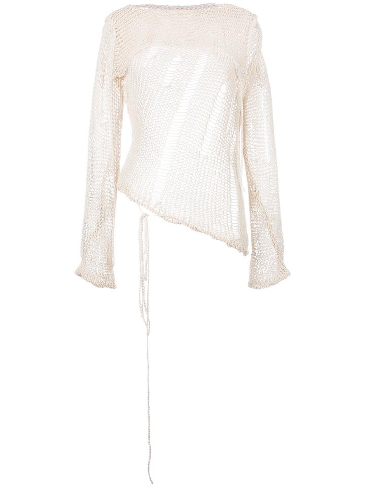 Philosophy Di Lorenzo Serafini Open Knit Jumper, Women's, Size: 40, Nude/neutrals, Cotton/polyamide