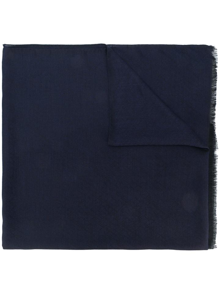 Z Zegna Classic Frayed Scarf - Blue