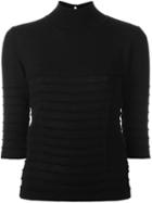 Blumarine Keyhole Back Sweater, Women's, Size: 44, Black, Virgin Wool
