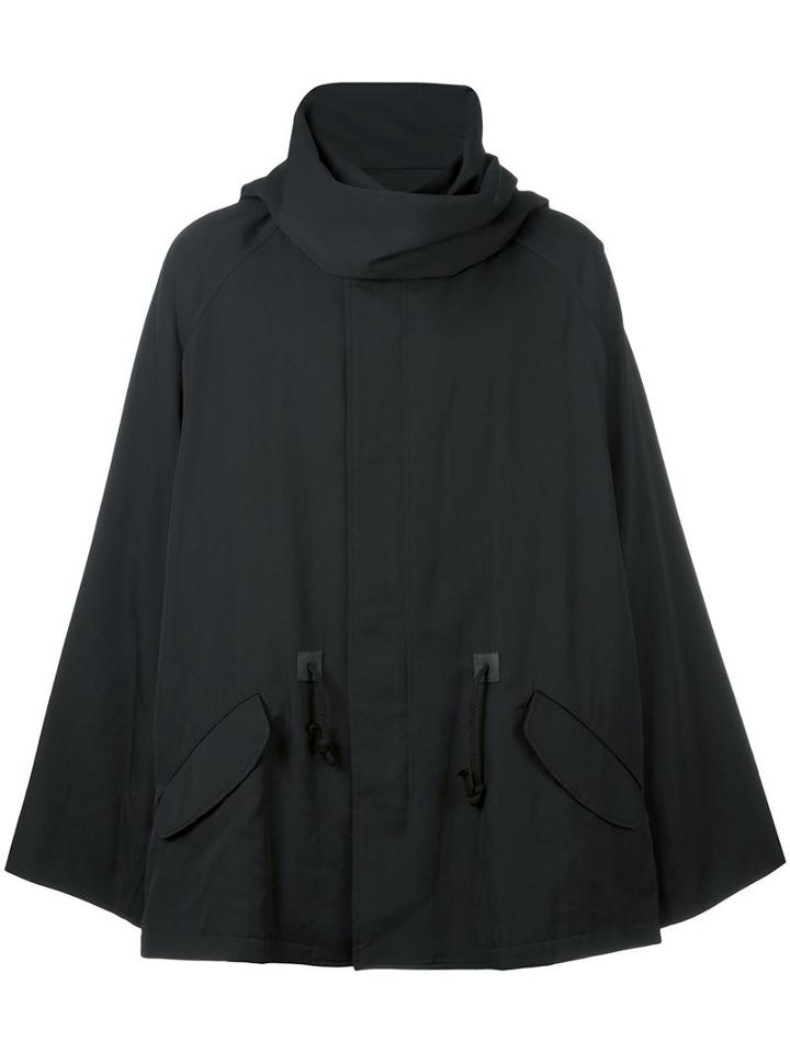 Yohji Yamamoto Cape Coat, Men's, Size: 3, Black, Wool/cupro/leather