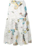 See By Chloé Floral Tiered Midi Skirt - White