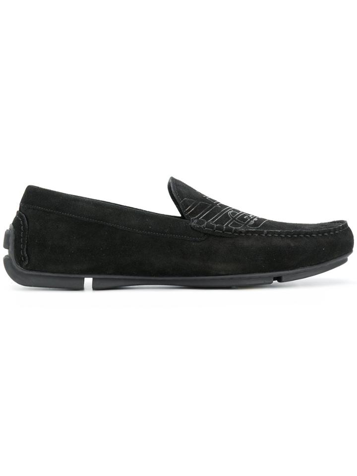 Emporio Armani Logo Loafers - Black