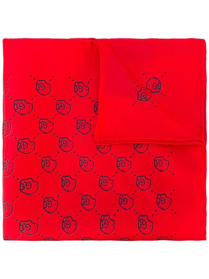 Gucci - Guccighost Scarf - Men - Silk - One Size, Red, Silk