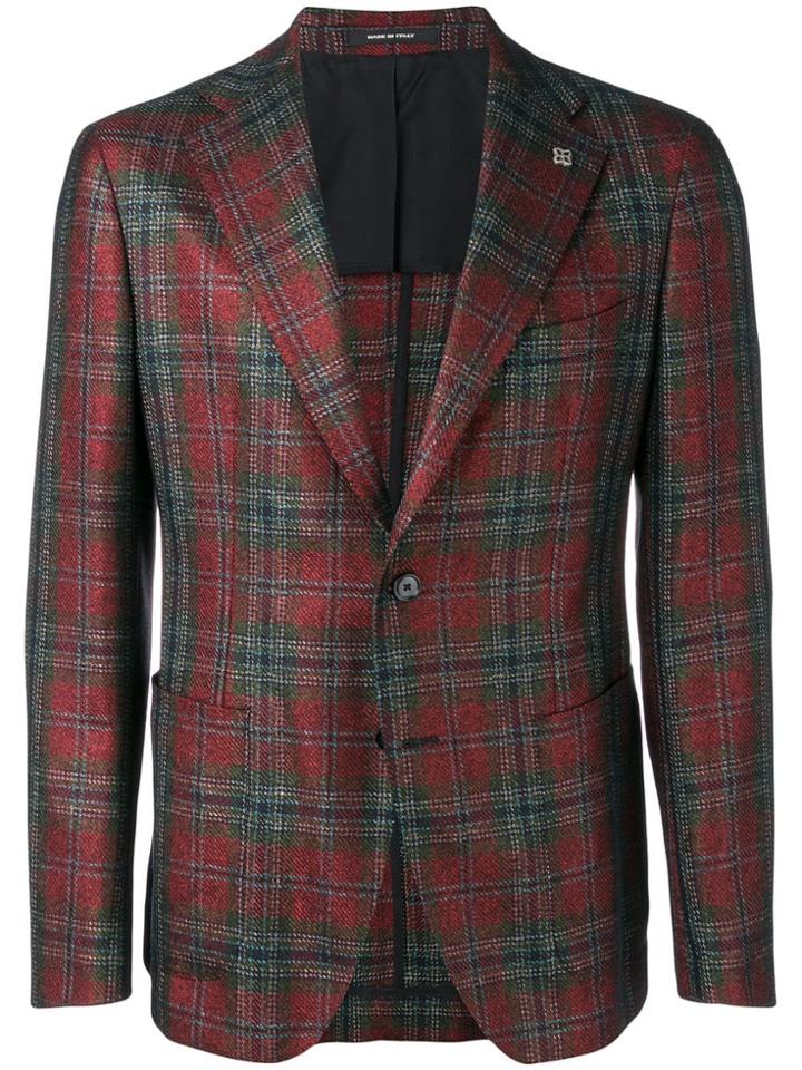 Tagliatore Checked Suit Blazer - Red