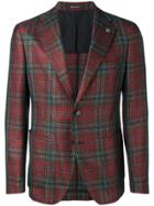 Tagliatore Checked Suit Blazer - Red