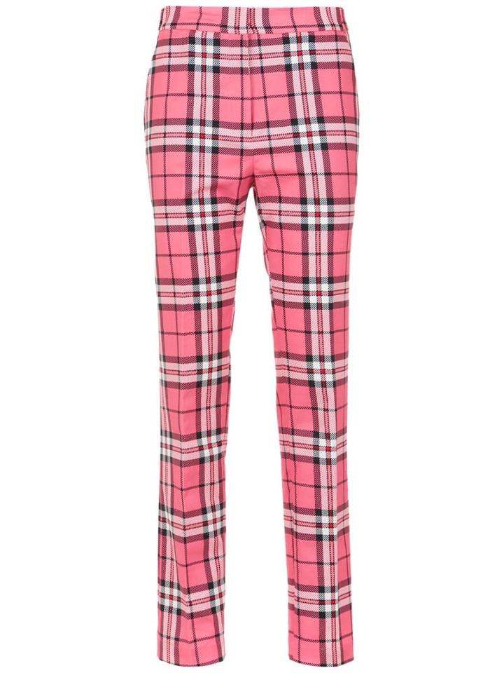 Reinaldo Lourenço Straight Fit Check Trousers - Pink