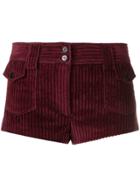 Saint Laurent Vintage Corduroy Micro Shorts - Red