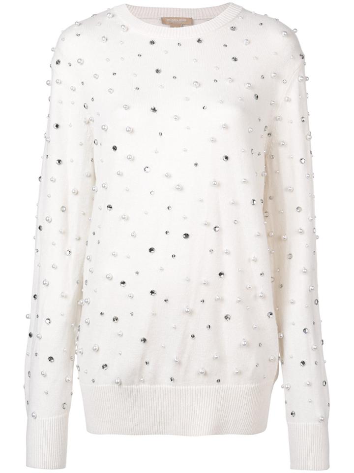 Michael Kors Collection Rhinestone Scattered Jumper - Nude & Neutrals
