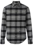 Dsquared2 Cropped Outside Flannel Shirt, Men's, Size: 50, Black, Cotton