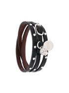 Alexander Mcqueen Triple Wrap Studded Skull Bracelet - Black